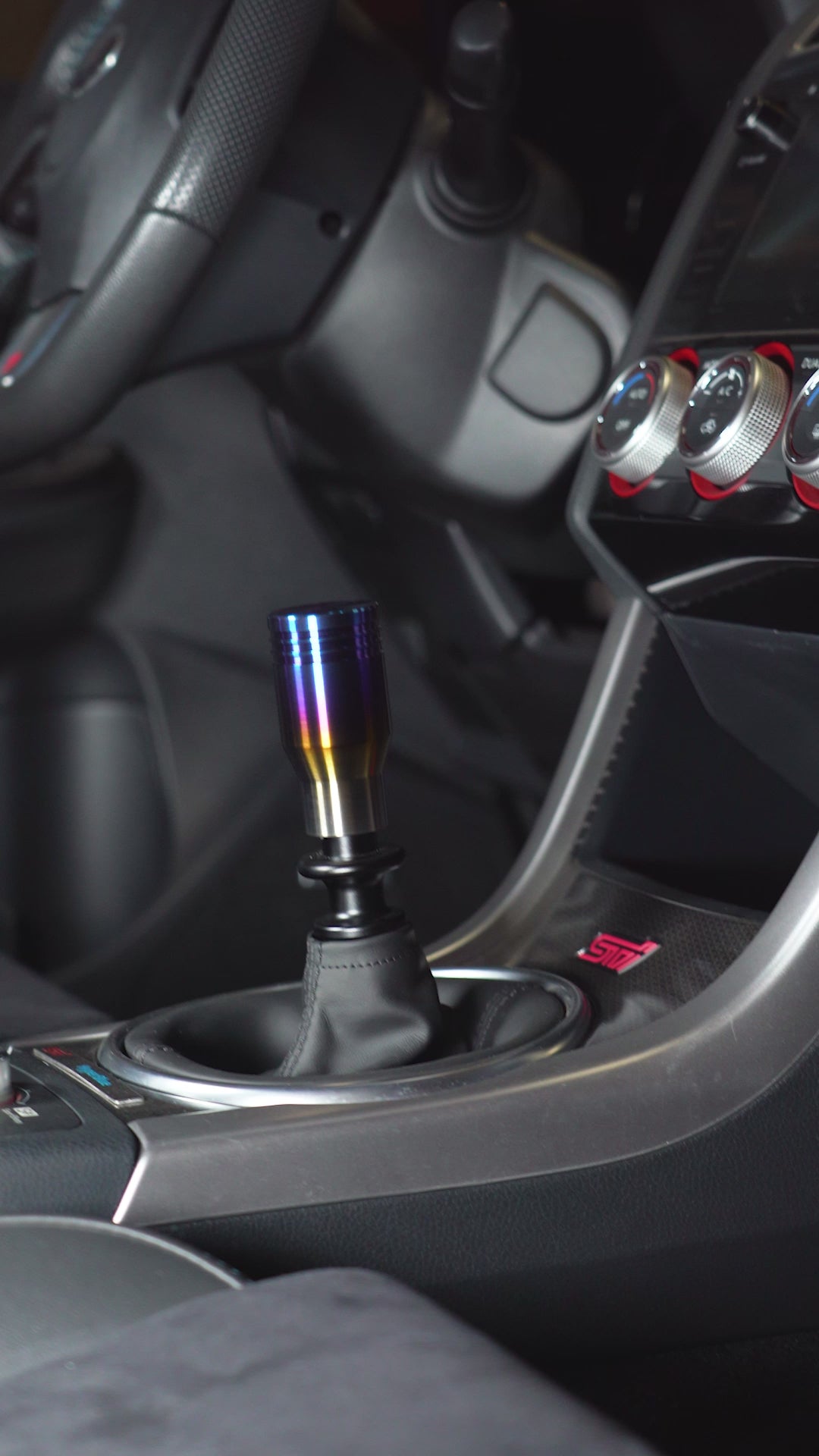 Load video: A quick reel for titanium torch shift knobs in a car