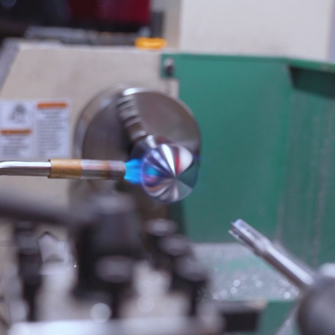 Load video: How we make the Billetworkz Titanium Torched Tall Teardrop Shift Knob