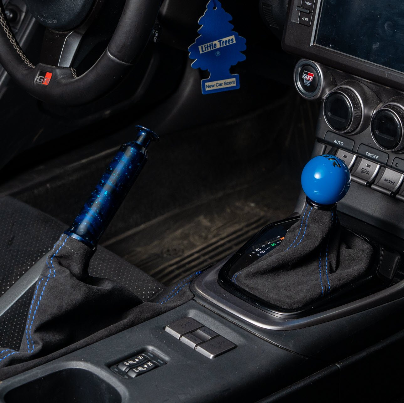 Billetworkz Alcantara Kit (Ultimate): Shift Knob, Shift Boot, E-Brake Boot Kit, and Door Pull Straps - Subaru BRZ/Toyota GR86 2022+ (Automatic)