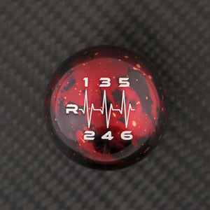 Red Cosmic Space - 6 Speed Heartbeat Engraving - Audi/VW Manual Fitment