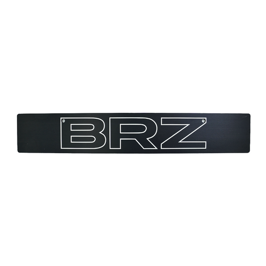 Black license plate delete with the text 'BRZ' in white.