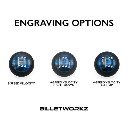 Billetworkz “Fusion” Weighted Shift Knob - Blue Cosmic Space