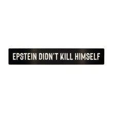 A black license plate with white text 'EPSTEIN'.