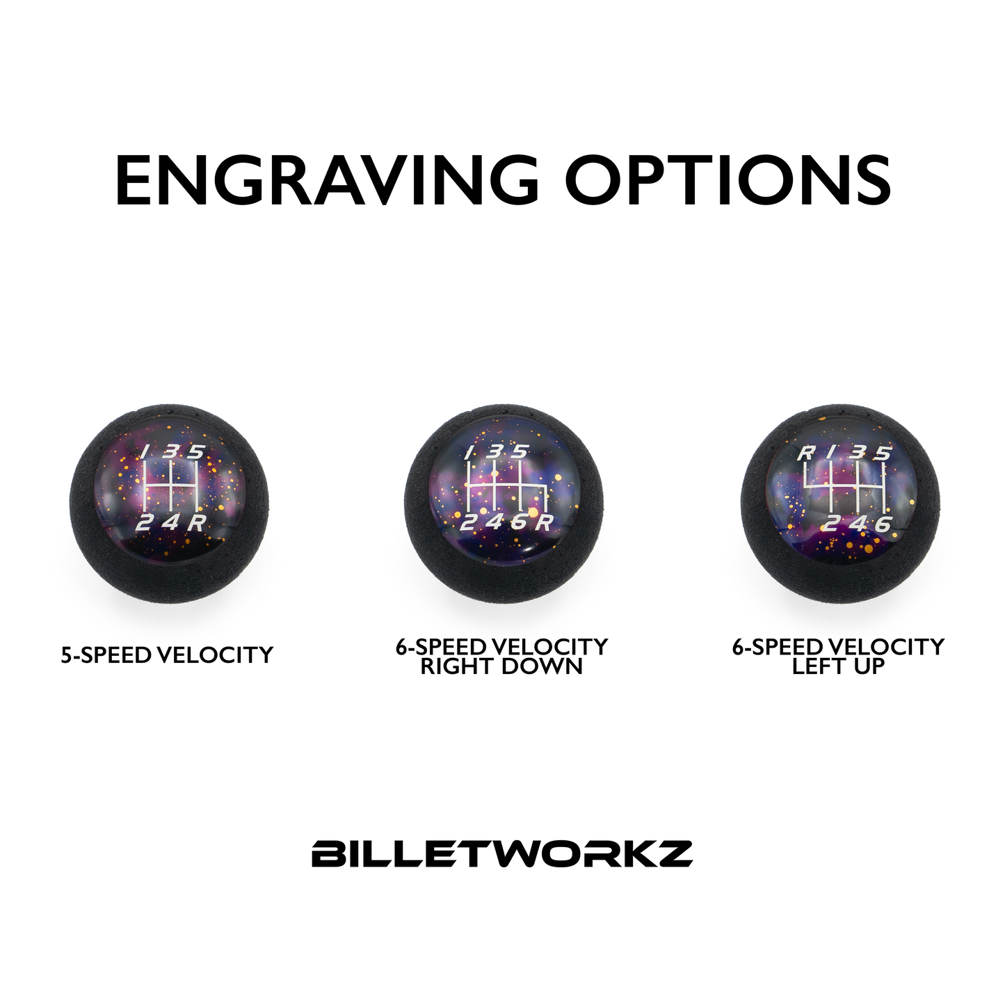 Billetworkz “Fusion” Weighted Shift Knob - Purple Cosmic Space