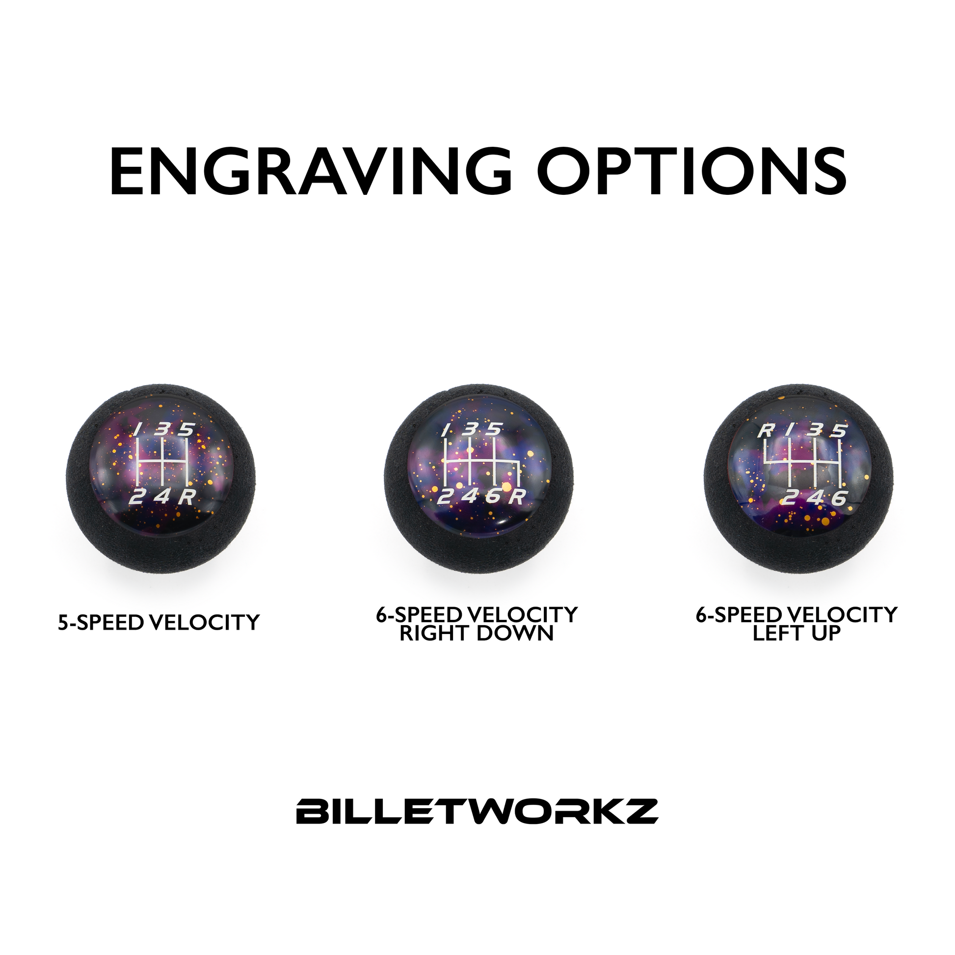 Billetworkz “Fusion” Weighted Shift Knob - Purple Cosmic Space