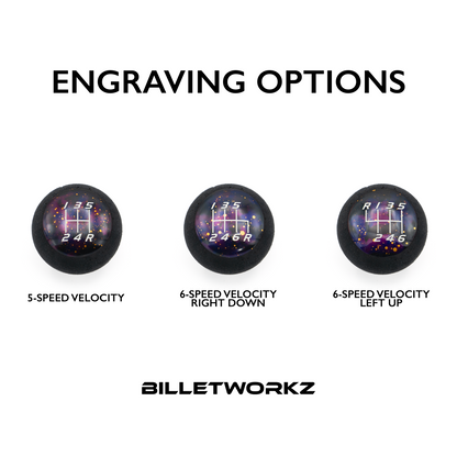Billetworkz “Fusion” Weighted Shift Knob - Purple Cosmic Space
