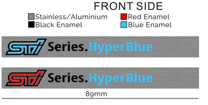 "B" Stock Hyper Blue STI Interior Badge