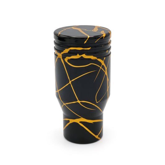 Billetworkz Shift Knob - Black w/Gold Splash - Ford Mustang (2015+)