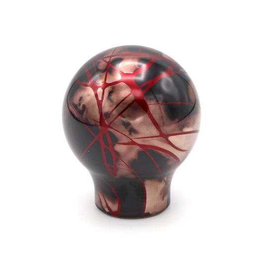 Billetworkz Shift Knob - Black Smoke w/Red Splash - Ford Mustang (2015+)